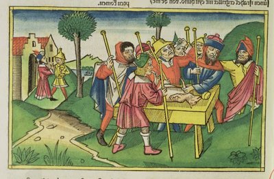Çıkış 12 Nürnberg İncilinden (Biblia Sacra Germanaica) İlk Fısıh (renkli gravür) by German School