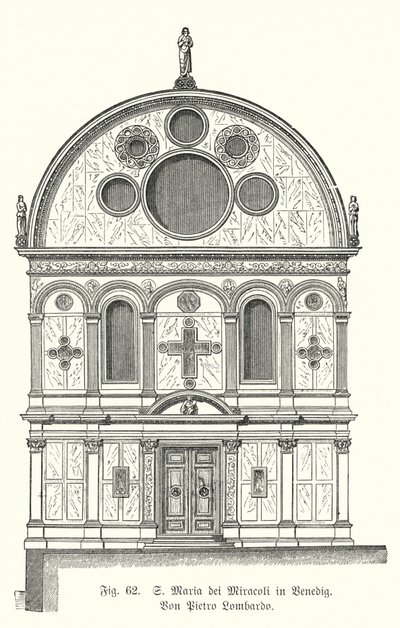 Pietro Lombardo, Venedik, İtalya tarafından tasarlanan Santa Maria dei Miracoli Kilisesi