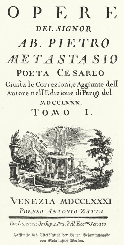 İtalyan şair ve libretto yazarı Pietro Metastasio