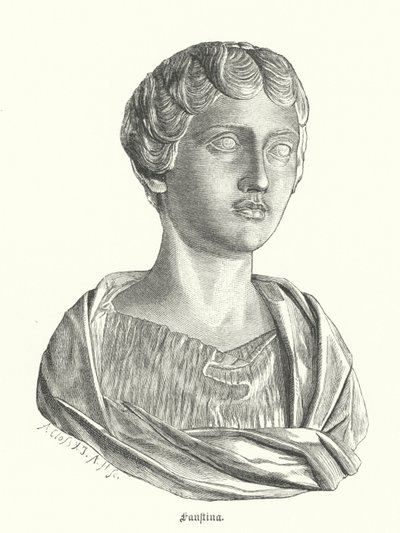 Genç Faustina, Roma İmparatoru Marcus Aurelius'un karısı (gravür) by German School