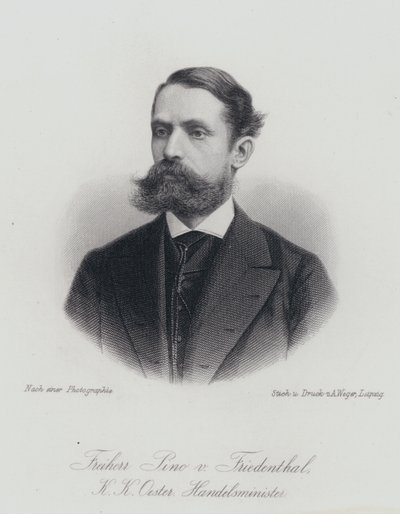 Felix Pino von Friedenthal, Avusturyalı memur ve politikacı (gravür) by German School