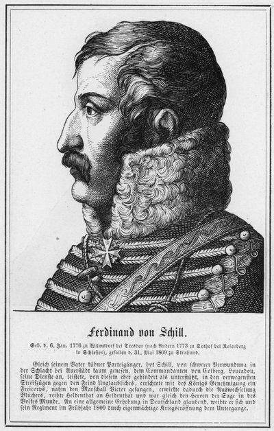 Ferdinand von Schill (gravür) by German School