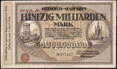 Elli milyar mark banknot, 1923 by German School
