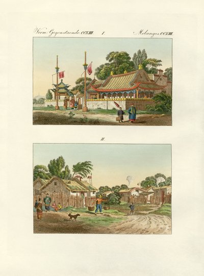 Çinlilerin Daireleri (renkli gravür) by German School