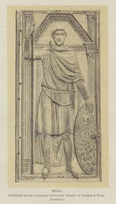 Flavius Aetius, Romalı general (gravür) by German School