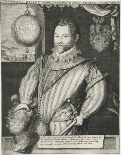 Francis Drake, bar. 19. Yüzyıl (gravür) by German School