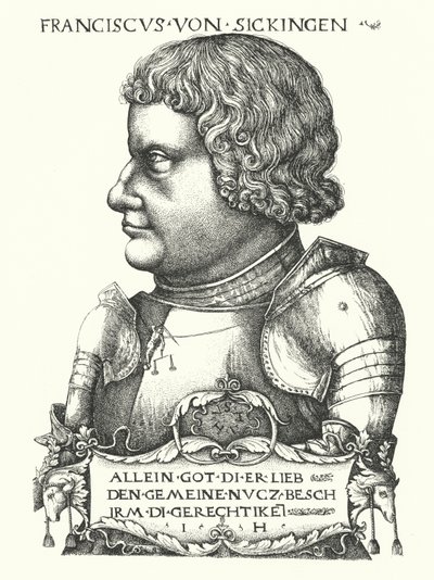Franz von Sickingen, Reform döneminin Alman şövalyesi (gravür) by German School