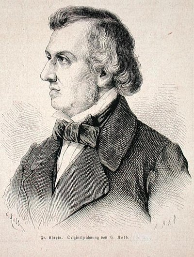 Frederic Chopin (1810-49) 1870 (gravür) by German School