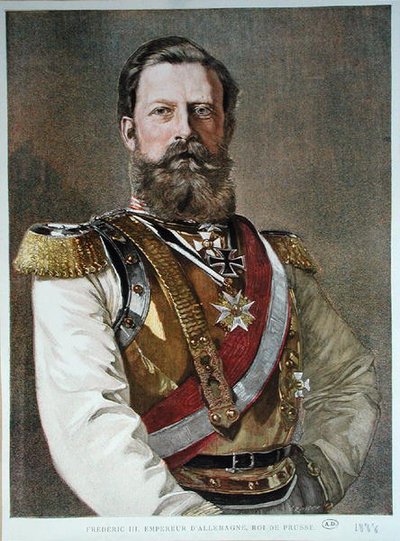Frederick III (1831-88) 1888 (renkli taş) by German School