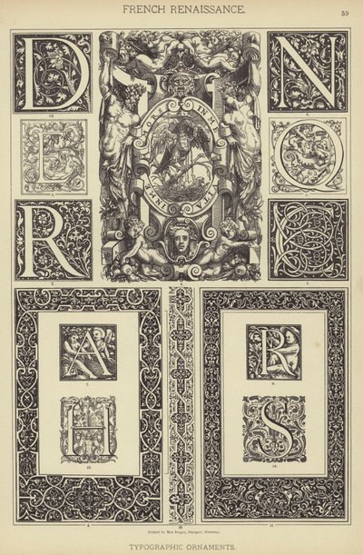 Fransız Rönesansı, Tipografik Süsler (renkli taş) by German School