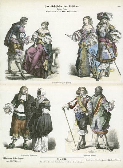 Fransız ve Hollanda kostümleri, 17. yüzyılın başlarında by German School