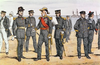 Fransız donanma üniformaları, 19. yüzyılın sonlarında by German School