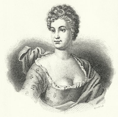 Friederike Caroline Neuber, Alman aktris ve tiyatro yönetmeni (gravür) by German School