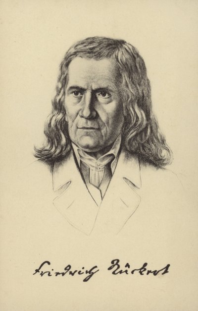 Friedrich Rueckert (1788-1866), Alman şair, çevirmen ve Doğu dilleri profesörü (lito) by German School