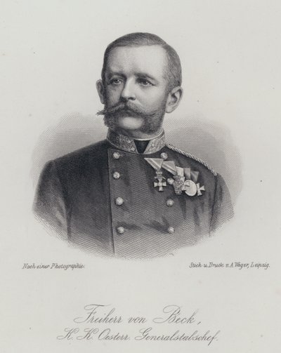 Friedrich von Beck-Rzikowsky, Avusturyalı general (gravür) by German School
