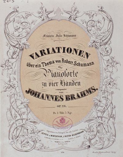Johannes Brahms (1833-1897) tarafından yazılan "Robert Schumann