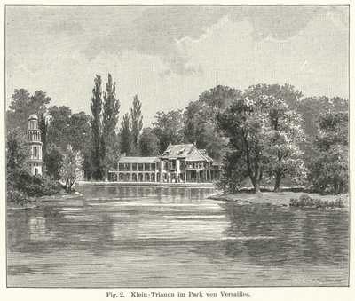 Bahçe tasarımı: Petit Trianon, Versailles, Fransa (gravür) by German School