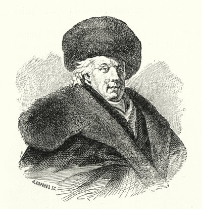Gavrila Dershavin, Rus şair (gravür) by German School