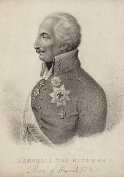 Gebhard von Blucher, Prusya Mareşali (gravür) by German School
