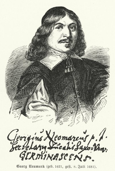 Georg Neumark, Alman şair ve ilahiler bestecisi (gravür) by German School