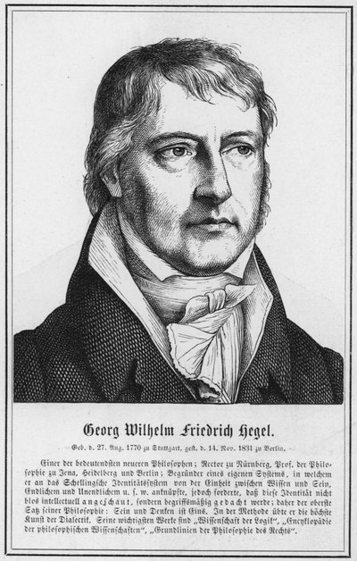 Georg Wilhelm Friedrich Hegel (gravür) by German School