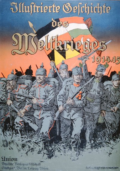 Alman ve Avusturya-Macaristan birlikleri omuz omuza ilerliyor, 1914-15 Dünya Savaşı