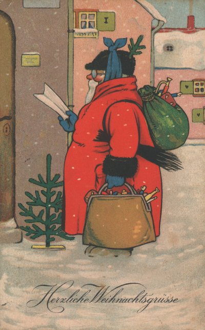 Alman Noel kartı (renkli taş) by German School