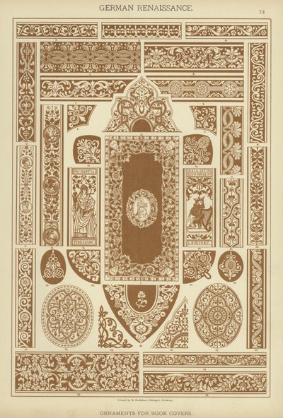 Alman Rönesansı, Kitap Kapakları için Süsler (renkli lito) by German School
