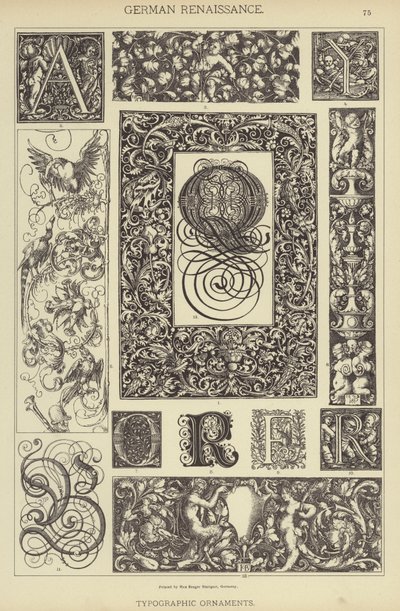 Alman Rönesansı, Tipografik Süsler (renkli taş) by German School