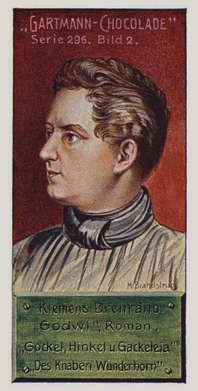 Alman Romantikleri: Klemens Brentano (renkli taş baskı) by German School