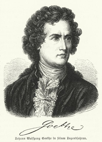 Alman yazar Johann Wolfgang Goethe (1749-1832) gençliğinde by German School