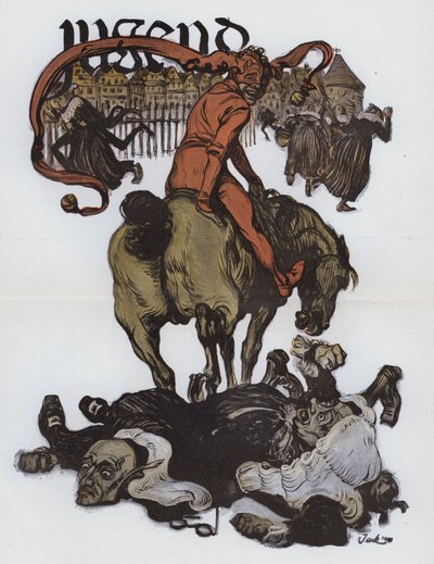 Jugend (renkli taş) dergisinden Alman karikatürü by German School