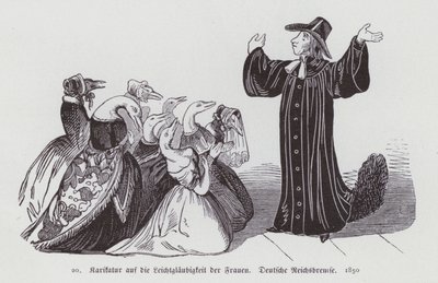 Kadınların saflığı üzerine Alman karikatürü by German School
