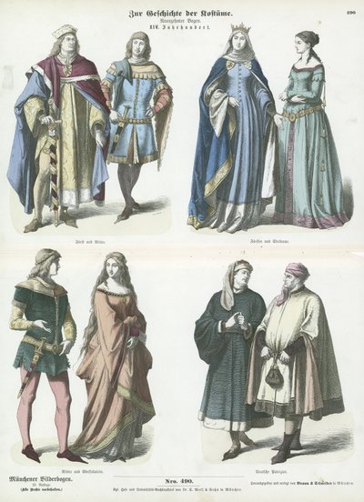 Alman kostümleri, 14. yüzyıl by German School