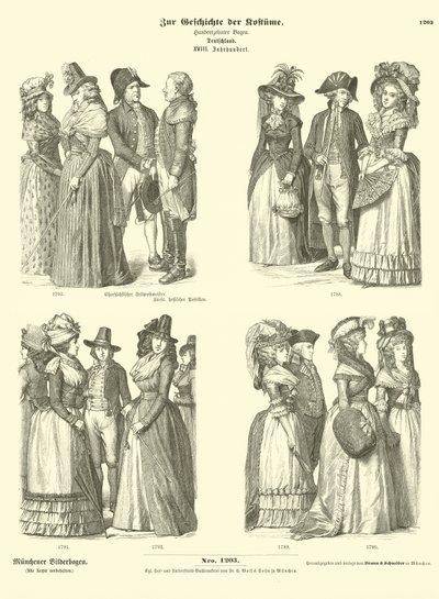Alman kostümleri, 18. Yüzyıl by German School