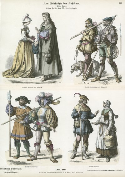 Alman kostümleri, 16. yüzyılın başlarında by German School