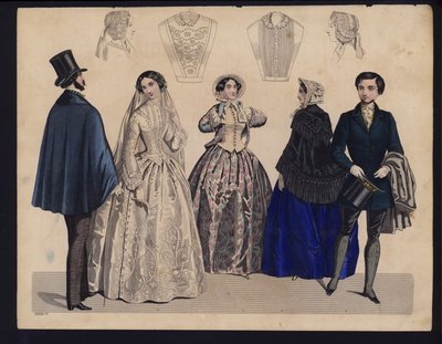 Alman moda levhası, 19. yüzyıl ortası (renkli gravür) by German School