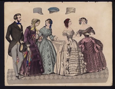 Alman moda levhası, 19. yüzyıl ortası (renkli gravür) by German School