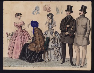 Alman moda levhası, 19. yüzyıl ortası (renkli gravür) by German School