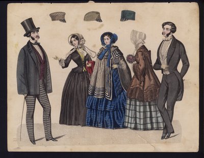 Alman moda levhası, 19. yüzyıl ortası (renkli gravür) by German School