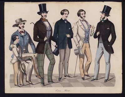 Alman moda levhası, 19. yüzyıl ortası (renkli gravür) by German School