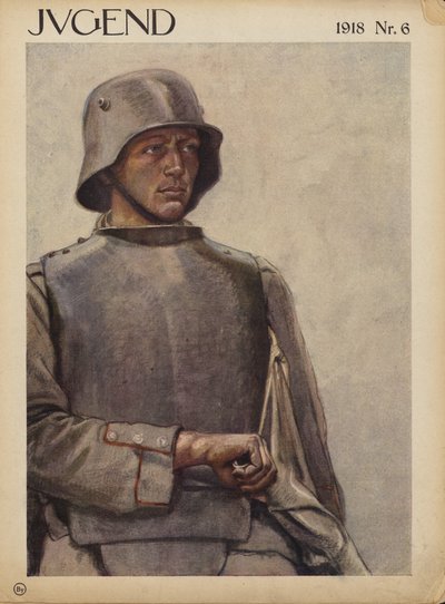 Alman askeri, I. Dünya Savaşı (renkli litografi) by German School