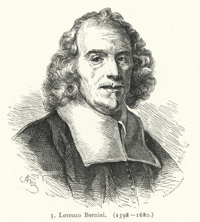 Gian Lorenzo Bernini, İtalyan Barok heykeltıraş ve mimar (gravür) by German School
