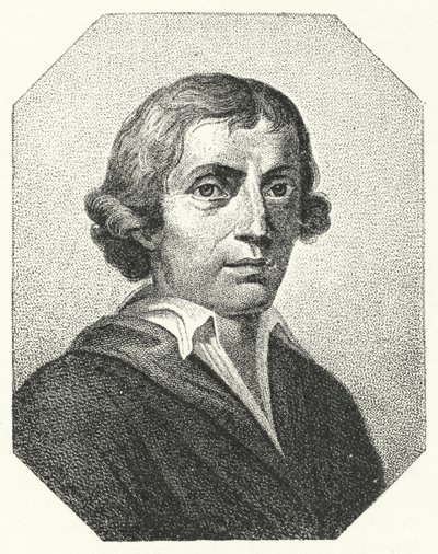 Giuseppe Parini, İtalyan hicivci ve şair (gravür) by German School