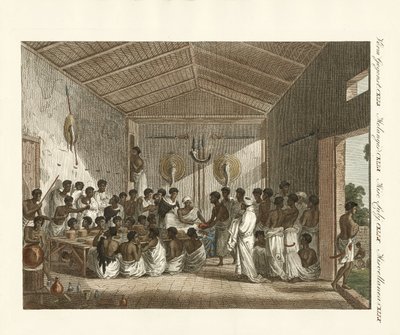 Habeşistan'da Ras of Tiger tarafından büyük sempozyum (renkli gravür) by German School