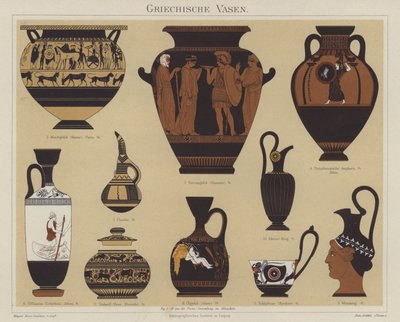 Yunan vazoları (renkli taş) by German School