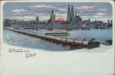 1900 öncesi Köln tebrik kartı by German School