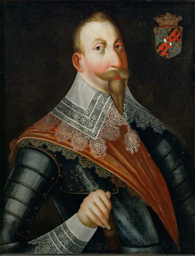 Gustav Adolph, İsveç Kralı ... (tuval üzerine tablo) by German School