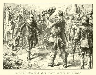 Gustavus Adolphus ve Saksonya John George by German School