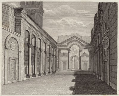 Roma İmparatoru Diocletianus Sarayı Salonu, Spalato (Split, Hırvatistan). Bilder-Atlas için İllüstrasyon (gravür) by German School